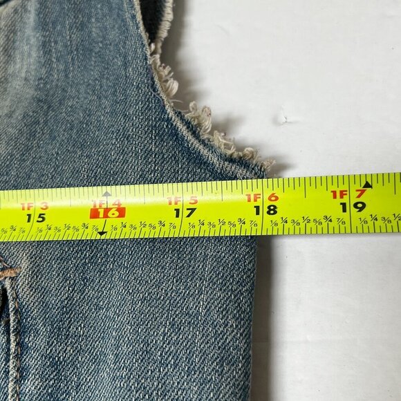 Highway Jeans Sleeveless Denim Jean Jacket Vest Distressed Women's Size Large - Picture 9 of 12